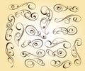 Calligraphic elegant elements design.Vector illustration. Royalty Free Stock Photo
