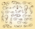 Calligraphic elegant elements design.Vector illustration. Royalty Free Stock Photo