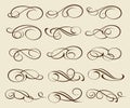 Calligraphic elegant elements design.Vector illustration. Royalty Free Stock Photo