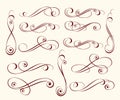 Calligraphic elegant elements design.Vector illustration. Royalty Free Stock Photo