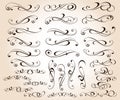 Calligraphic elegant elements design.Vector illustration. Royalty Free Stock Photo
