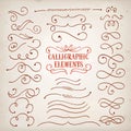 Calligraphic elements set Royalty Free Stock Photo