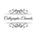 Calligraphic elements. Vintage frame border scroll floral ornament. Decorative design element. Vector. Royalty Free Stock Photo