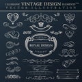 Calligraphic elements vintage ornament set. Vector frames ornament Royalty Free Stock Photo