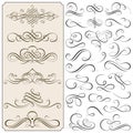 Calligraphic Flourishes And Scroll Elements Royalty Free Stock Photo