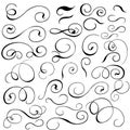 Calligraphic Gothic elegant elements of design. Vector illustration Royalty Free Stock Photo