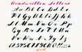 Calligraphic hand drawn font. Handwritten alphabet in elegant brush style. Modern script in vector. Hand drawn artistic