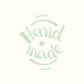 Calligraphic hand made label. Vector logo for handma Royalty Free Stock Photo