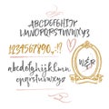 Calligraphic handwritten brush font