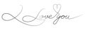 Calligraphic inscription I love you. Linear text