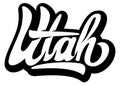Calligraphic inscription Utah. Vector monochrome illustration. Design element for business card, advertisement, invitation,