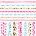 Calligraphic lace brush set Royalty Free Stock Photo