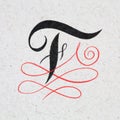 Calligraphic letter F.