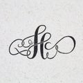 Calligraphic letter H.