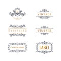 Calligraphic Luxury line logo. Flourishes elegant emblem monogram. Royal vintage divider design Royalty Free Stock Photo