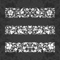 Calligraphic ornaments for design on a chalkboard background - vector set