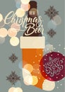 Calligraphic Retro Christmas Beer Poster.