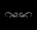 Calligraphic swirl, scroll element, filigree wave, flourish divider. Decorative line. Vector.
