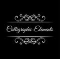 Calligraphic swirls design elements. Scroll filigree frames. Page decorations. Vector. Royalty Free Stock Photo