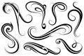 Calligraphic swirls set Royalty Free Stock Photo