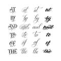 Calligraphic tattoo lettering set