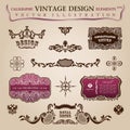 Calligraphic vintage elements Congratulation Royalty Free Stock Photo
