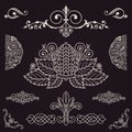 Calligraphic vintage elements. Vector baroque set. Design icons Royalty Free Stock Photo