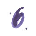 Calligraphic watercolor numbers. Brush lettering.