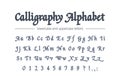 Calligraphy alphabet. Universal handwritten bold font. Retro style classic hand drawn script. Vintage business logo