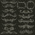 Calligraphy decorative borders, ornamental rules, dividers, vect