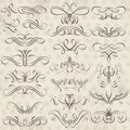 Calligraphy decorative borders, ornamental rules, dividers