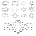 Calligraphy design elements, ornaments page templates labels