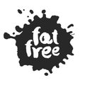 Calligraphy Fat Free Label on a Black Inkblot