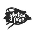 Calligraphy Gluten Free Label on a Black Scribble