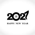 Calligraphy 2021 Happy New Year logo text design. Handwritten 2021 with wishes vector template. Brochure design template, card, po Royalty Free Stock Photo