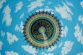 calligraphy inside the dome of a garut mosque, indonesia