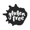 Calligraphy Gluten Free Label on a Black Inkblot