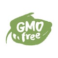 Calligraphy GMO Free Label on a Scribble