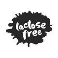 Calligraphy Lactose Free Label on a Black Inkblot
