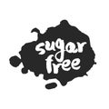 Calligraphy Sugar Free Label on a Black Inkblot