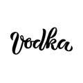 Calligraphy lettering Vodka. Hand-drawn and digitized.