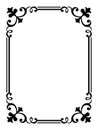 Calligraphy penmanship curly baroque frame black