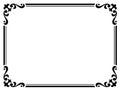 Calligraphy penmanship curly baroque frame black