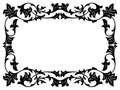 Calligraphy penmanship curly baroque frame black