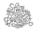 Calligraphy phrase Love you forever. Vector monoline Valentines Day Hand Drawn lettering. Heart Holiday sketch doodle Royalty Free Stock Photo