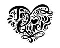 Calligraphy phrase Te Quiero on Spanish - I Love You. Vector Valentines Day Hand Drawn lettering. Heart Holiday sketch doodle