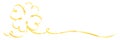 Calligraphy Single Golden Shamrock Ribbon Two Swirls