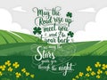 Calligraphy-style Irish blessings quote for St. Patrick\'s Day Royalty Free Stock Photo