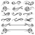 Calligraphy swirls ornate flourish vector decoration set