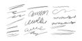 Calligraphy swoosh wavy line vector elements set Royalty Free Stock Photo
